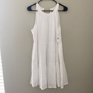 White tiered dress with embroidery size m